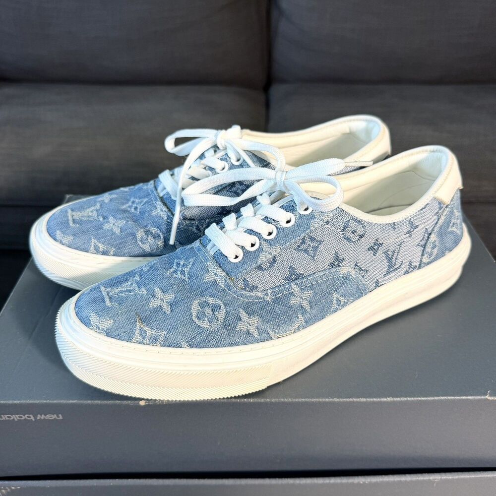 Louis Vuitton LV Monogram Denim Sneakers Blue Men's US 9.5 / EU 42.5